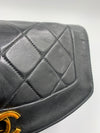 Sold-CHANEL Lambskin Small Diana Single Chain Single Flap Bag Black Gold Hardware