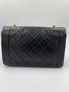 Sold-CHANEL Lambskin Medium Diana Single Chain Single Flap Bag Black Gold Hardware