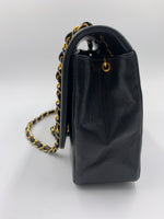 Sold-CHANEL Lambskin Medium Diana Single Chain Single Flap Bag Black Gold Hardware