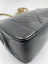 Sold-CHANEL Lambskin Medium Diana Single Chain Single Flap Bag Black Gold Hardware