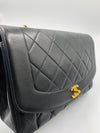 Sold-CHANEL Lambskin Medium Diana Single Chain Single Flap Bag Black Gold Hardware