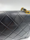 Sold-CHANEL Lambskin Medium Diana Single Chain Single Flap Bag Black Gold Hardware