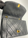 Sold-CHANEL Lambskin Medium Diana Single Chain Single Flap Bag Black Gold Hardware