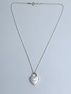 Sold-Tiffany 
Co 925 Silver Return to Tiffany Large Heart Lock with Necklace