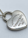 Sold-Tiffany 
Co 925 Silver Return to Tiffany Large Heart Lock with Necklace