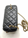 Sold-CHANEL Black Lambskin Pearl Crush Vanity Case Chain Bag Gold Hardware