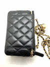 Sold-CHANEL Black Lambskin Pearl Crush Vanity Case Chain Bag Gold Hardware