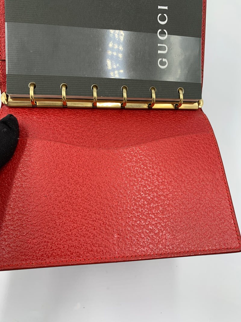 GUCCI Red 6-ring Agenda Planner with insert and pen