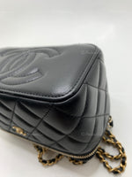 Sold-CHANEL Black Lambskin Pearl Crush Vanity Case Chain Bag Gold Hardware