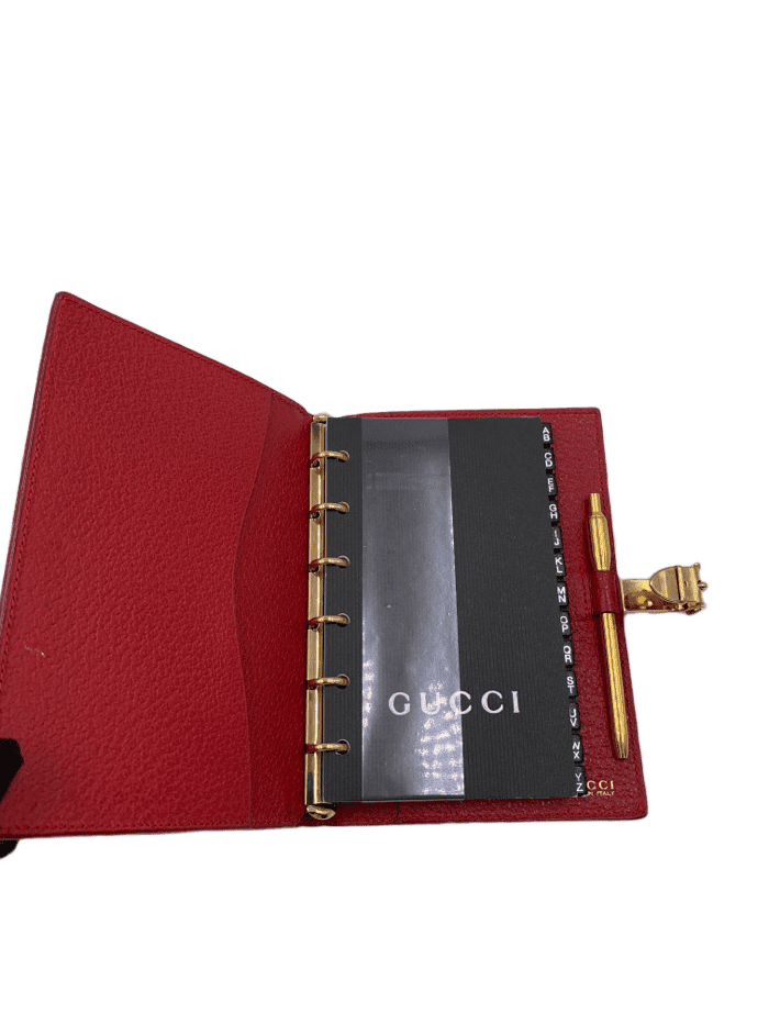 GUCCI Red 6-ring Agenda Planner with insert and pen