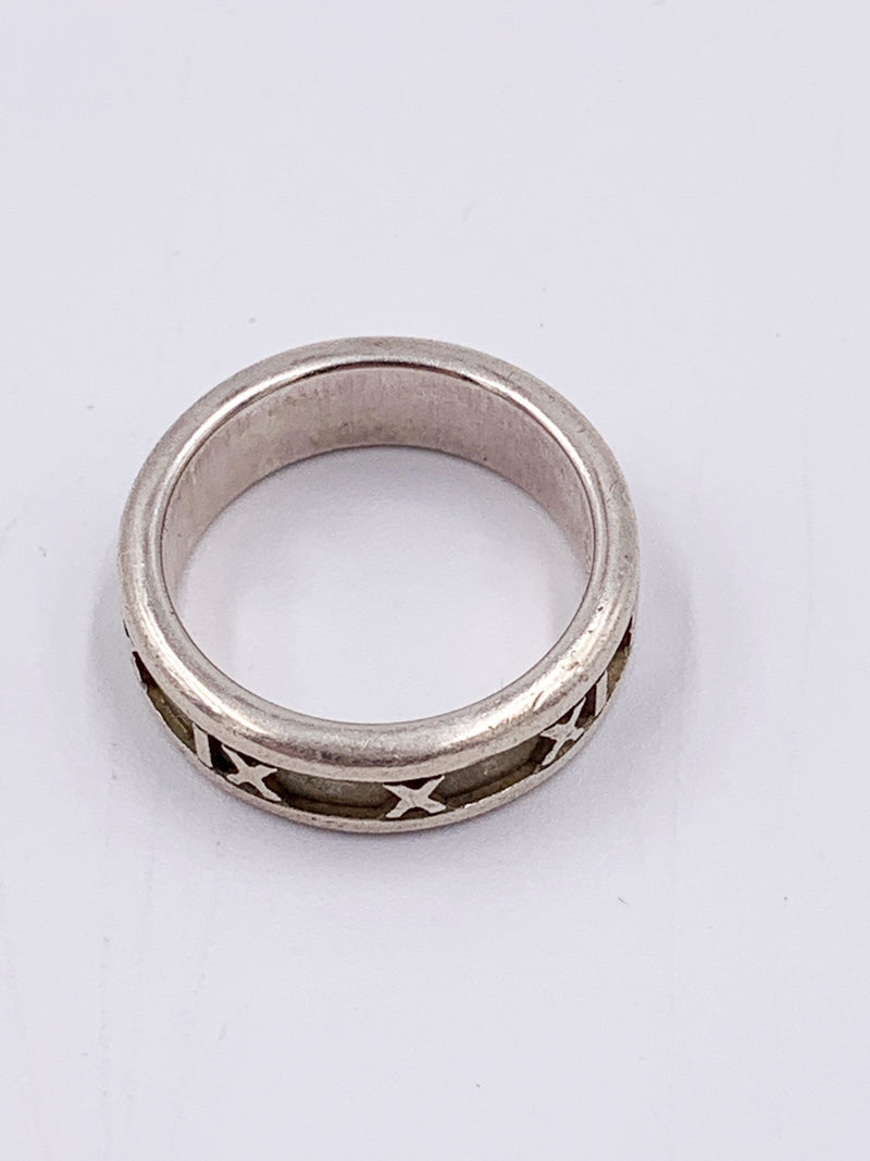 Sold-Tiffany 
Co 925 Silver Atlas Ring Size 6 3/4