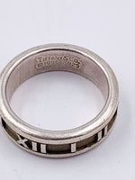 Sold-Tiffany 
Co 925 Silver Atlas Ring Size 6 3/4