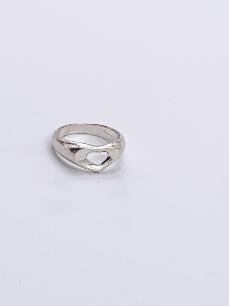 Sold-Tiffany 
Co 925 Silver Open Heart Ring Size 6