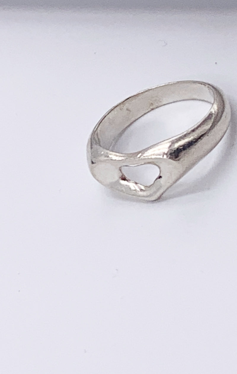 Sold-Tiffany 
Co 925 Silver Open Heart Ring Size 6