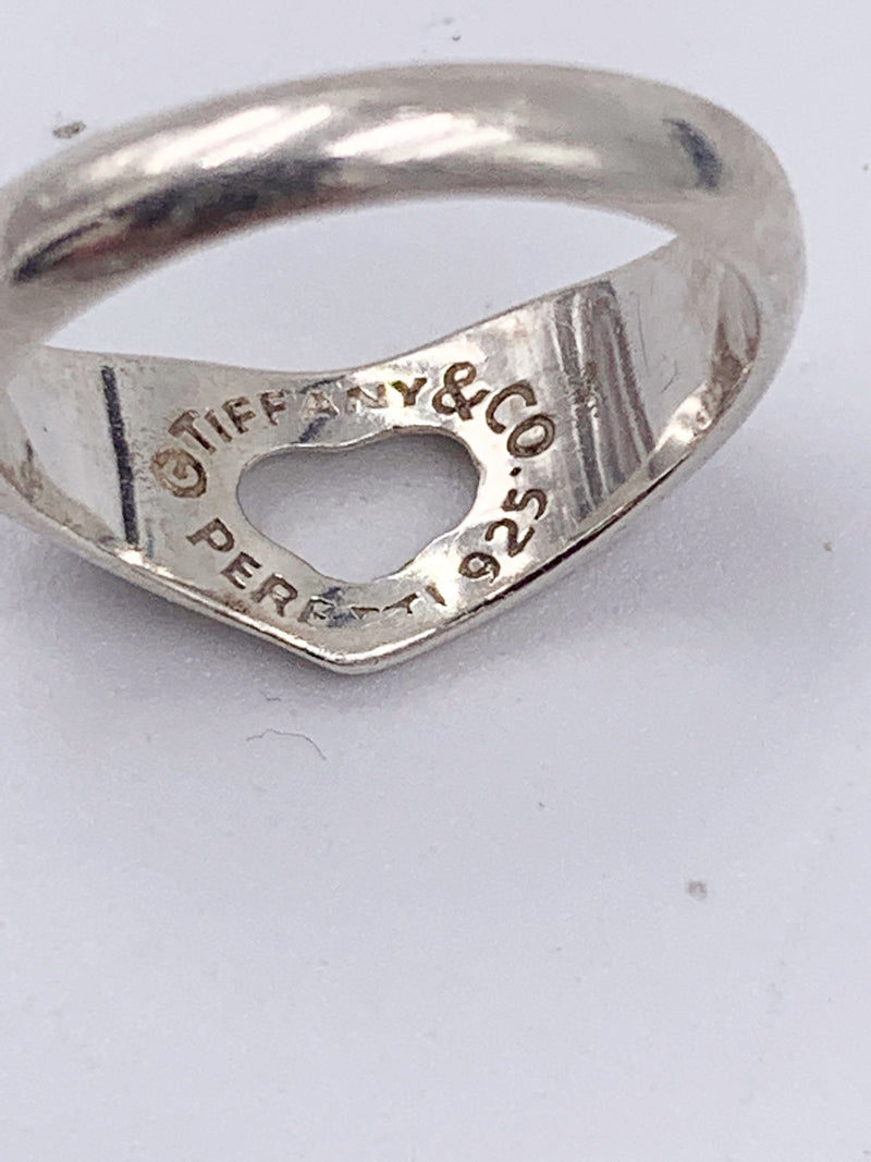 Sold-Tiffany 
Co 925 Silver Open Heart Ring Size 6