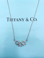 Sold-Tiffany 
Co Sterling Silver 925 Triple Stars Pendant Necklace