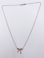 Sold-Tiffany 
Co Sterling Silver 925 Bow Pendant Necklace