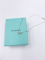 Sold-Tiffany 
Co Sterling Silver 925 Bow Pendant Necklace