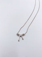 Sold-Tiffany 
Co Sterling Silver 925 Bow Pendant Necklace