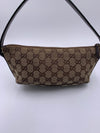 Sold-GUCCI GG Logo Brown Small Handbag with Green/Red Strap