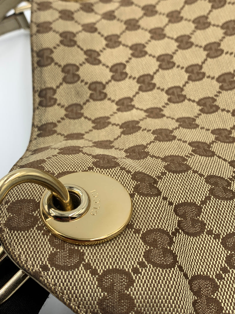 Sold-GUCCI GG Brown Shoulder Bag