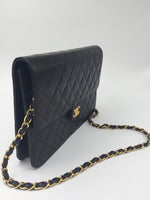 Sold-CHANEL Classic Lambskin Chain Flap Bag/clutch black/gold