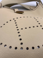 HERMES Ivory Beige Clemence Evelyne II PM Crossbody Bag