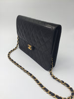 Sold-CHANEL Classic Lambskin Chain Flap Bag/clutch black/gold