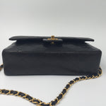 Sold-CHANEL Classic Lambskin Double Chain Double Flap Bag 25 black/gold