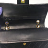 Sold-CHANEL Classic Lambskin Double Chain Double Flap Bag 25 black/gold