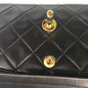 Sold-CHANEL Classic Lambskin Double Chain Double Flap Bag 25 black/gold