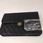 Sold-CHANEL Classic Lambskin Chain Flap Bag/clutch black/gold