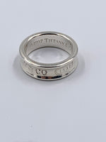 Sold-Tiffany 
Co 925 Silver 1837 Medium Ring Size 6 1/4 (6.25)