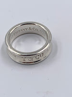 Sold-Tiffany 
Co 925 Silver 1837 Medium Ring Size 6 1/4 (6.25)