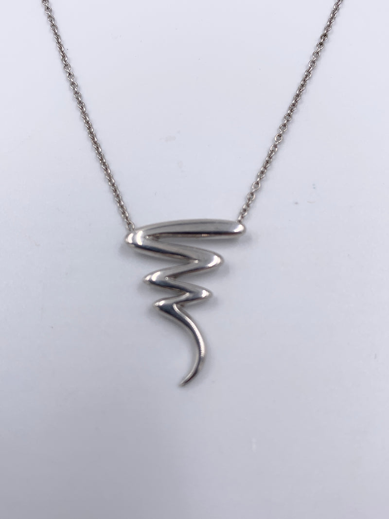 Sold-Tiffany 
Co 925 Silver Paloma Picasso Scribble Necklace