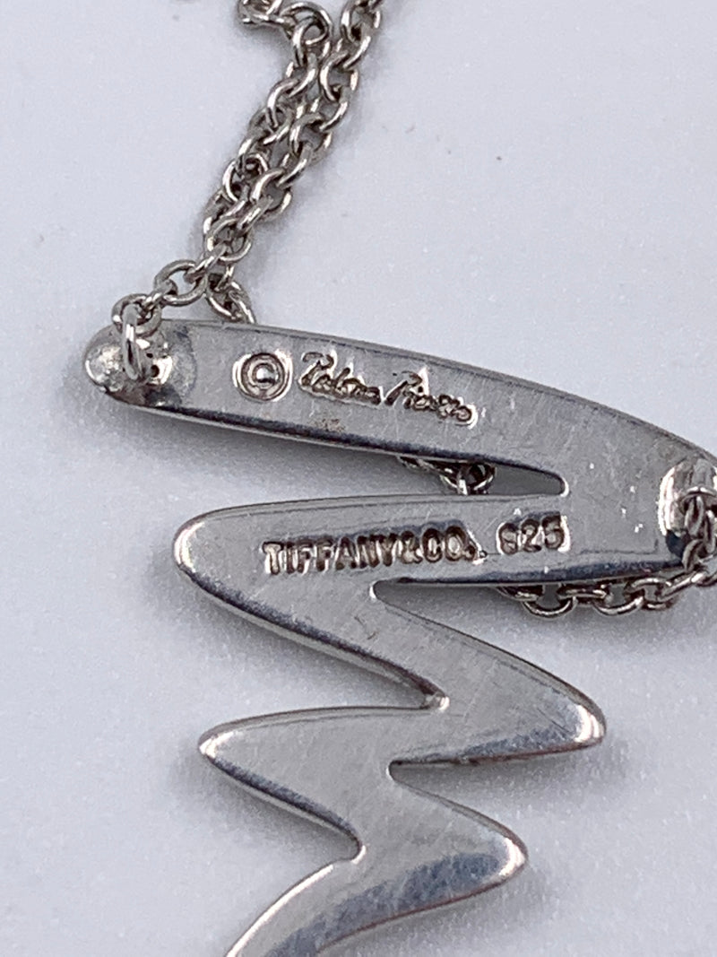 Sold-Tiffany 
Co 925 Silver Paloma Picasso Scribble Necklace