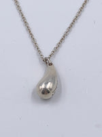 Sold-Tiffany 
Co 925 Silver Elsa Peretti 12mm Tear Drop Pendant Necklace