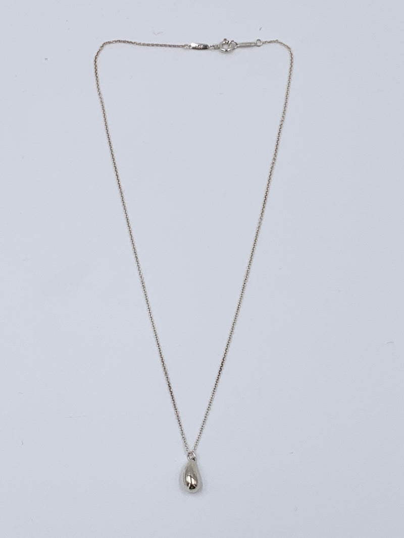 Sold-Tiffany 
Co 925 Silver Elsa Peretti 12mm Teardrop Pendant Necklace