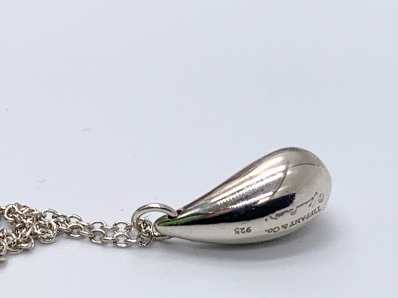 Sold-Tiffany 
Co 925 Silver Elsa Peretti 12mm Teardrop Pendant Necklace