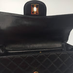 Sold-CHANEL Classic Lambskin Double Face Double Chain Flap Bag 23 black/gold