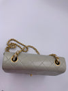 Sold-CHANEL Classic Lambskin Chain Mini Square Flap Bag Light Grey Gold Hardware