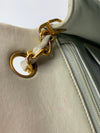 Sold-CHANEL Classic Lambskin Chain Mini Square Flap Bag Light Grey Gold Hardware