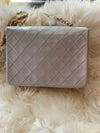 Sold-CHANEL Classic Lambskin Chain Mini Square Flap Bag Light Grey Gold Hardware