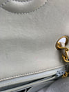 Sold-CHANEL Classic Lambskin Chain Mini Square Flap Bag Light Grey Gold Hardware