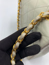 Sold-CHANEL Classic Lambskin Chain Mini Square Flap Bag Light Grey Gold Hardware