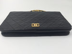 Sold-CHANEL Classic Lambskin Chain Full Flap Bag/clutch 23 (2) black/gold