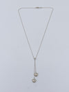 Tiffany 
Co 925 Silver Double Dangling Hearts Pendant Necklace