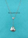 Tiffany 
Co 925 Silver Dangling Large Solid Heart Pendant Necklace