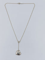 Tiffany 
Co 925 Silver Dangling Large Solid Heart Pendant Necklace