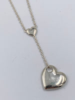 Tiffany 
Co 925 Silver Dangling Large Solid Heart Pendant Necklace